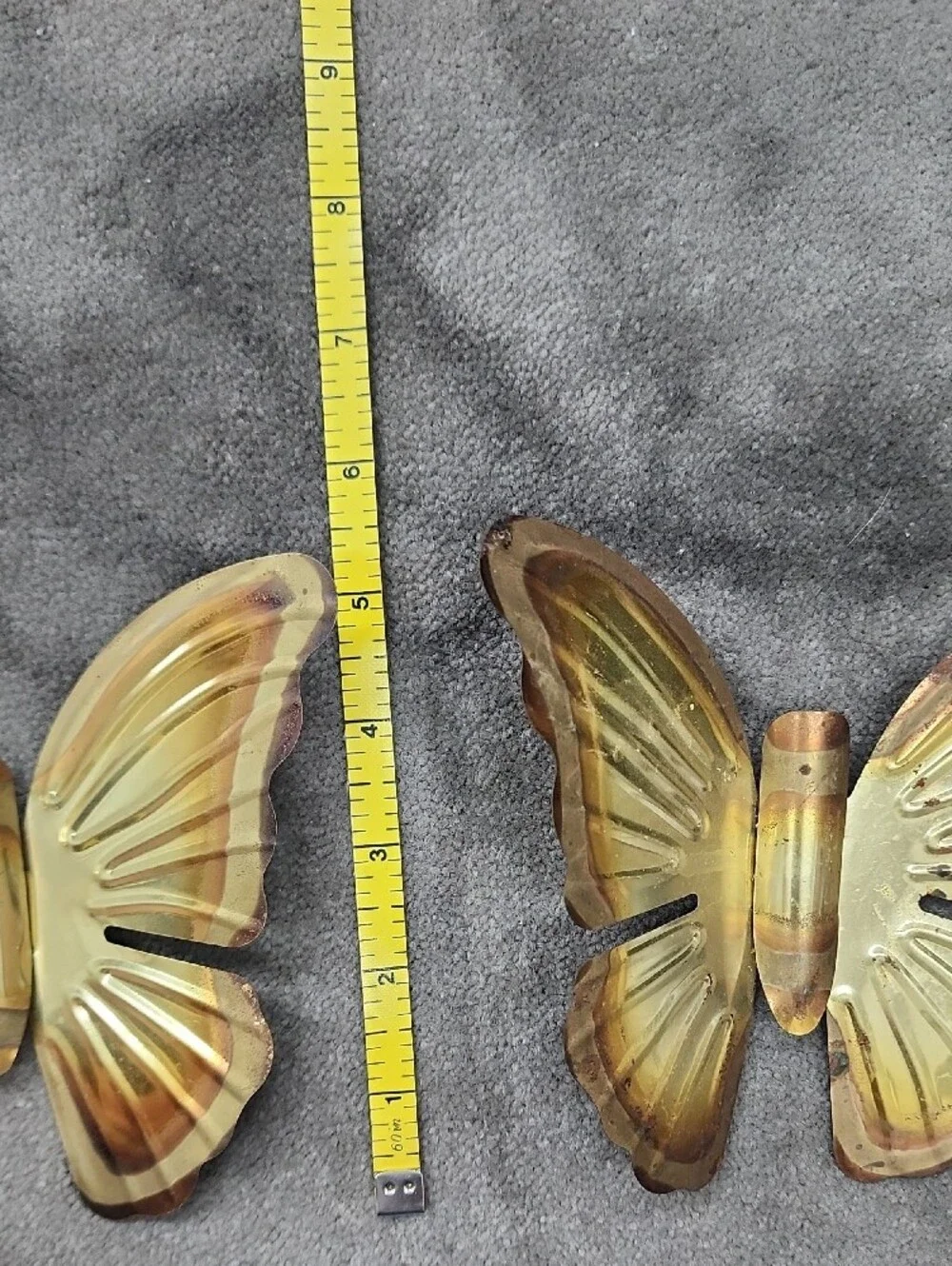 Homco Gold and Cream Butterfly Wall Decor Set